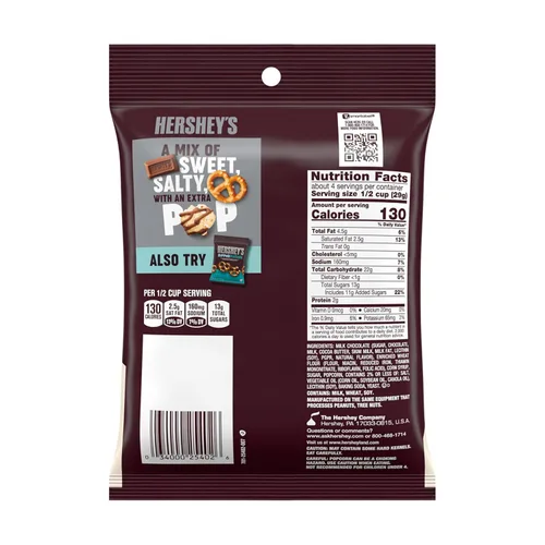 Miniatura 3 de HERSHEY'S Chocolate con leche, palomitas de maíz y pretzel Popped Snack Mix Bag, 4 oz