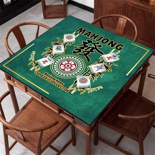 Miniatura 9 de Tapete de mesa Mahjong, antideslizante, para Mahjong, Dominos, Poker, Paigow, juego de cartas, 31.5 x 31.5 pulgadas (31.5 x 31.5 in)