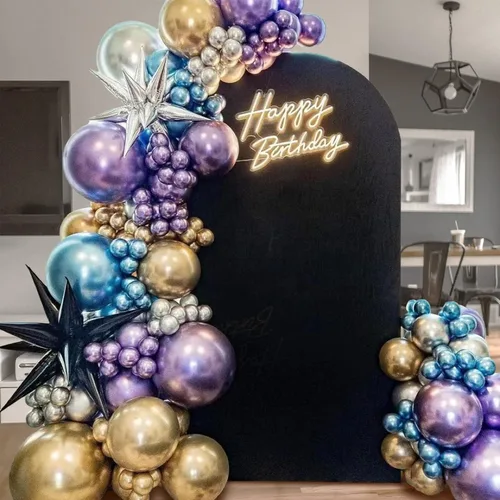 Miniatura 93 de 32 piezas de globos grandes morados de 18 pulgadas, globos redondos grandes de látex para decoración de cumpleaños y bodas. (morado)