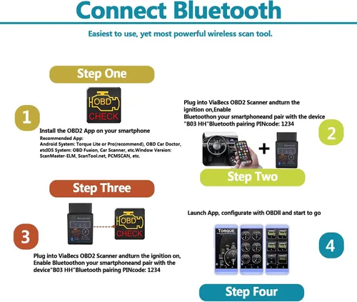 Miniatura 6 de Herramienta de diagnóstico inalámbrico Bluetooth OBD2, lector de código de vehículo para automóvil, restablecimiento de herramienta de escaneo