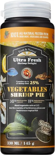 Miniatura 2 de Ultra Fresh Paquete de alimentos para pescado para alimentador de fondo, Pleco, Corydoras, bagre, verduras y pastel de camarones tropicales