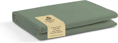 Miniatura 15 de Sábanas de 100% algodón percal, tamaño King, 1 sábana encimera, ropa de cama fresca, resistente y transpirable, crema