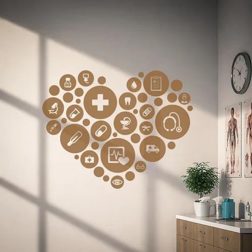 Miniatura 21 de Vinilo adhesivo de pared para oficina médica, clínica de salud, hospital, farmacia, decoración grande (g2983) (XL 45 x 58 pulgadas, negro)
