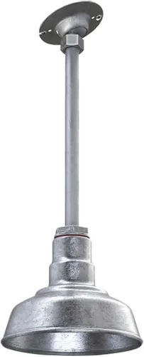 Miniatura 16 de Steel Lighting Co. Inglewood - Lámpara de granero Lámpara montada en el techo Cúpula redonda de 8 pulgadas vástago inclinado de 12 pulgadas