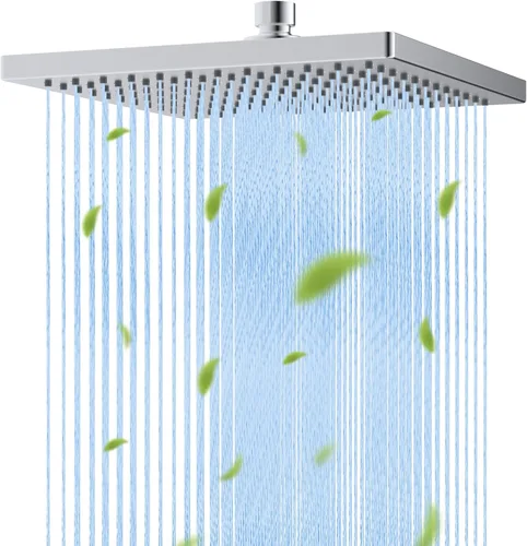 Miniatura 26 de Hibbent Cabezal de ducha filtrado de metal, cabezal de ducha de lluvia de alta presión de 6 pulgadas, filtro de ducha de 20 etapas para suavizador