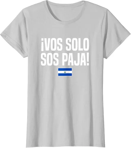 Miniatura 22 de Camiseta Vos Solo Sos Paja Salvadoran Slang Bandera de El Salvador, Negro