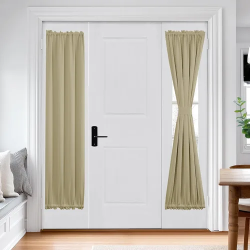 Miniatura 16 de Cortina térmica para puerta con bolsillo para barra, opacas, tratamiento de ventanas con ojales y ojales Deconovo 1 panel