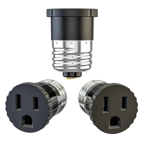 Miniatura 10 de Paquete de 8, Adaptador de Enchufe de Luz a Enchufe, Convierte el Enchufe de Bombilla en Adaptador de Salida (Blanco).
