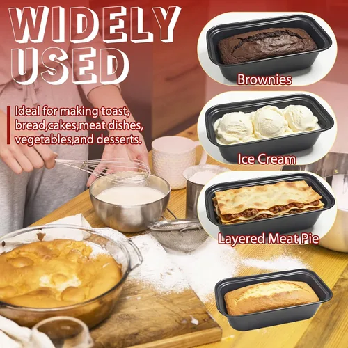 Miniatura 6 de Zddaoole Juego de 4 mini moldes para pan, 6 x 3.4 x 2 pulgadas, moldes pequeños para pan de plátano, moldes de acero inoxidable para pasteles