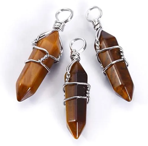 Miniatura 4 de 1 collar con colgante de piedras preciosas naturales curativas de cuarzo de cristal reiki chakras, piedras preciosas de 18 pulgadas, joyería