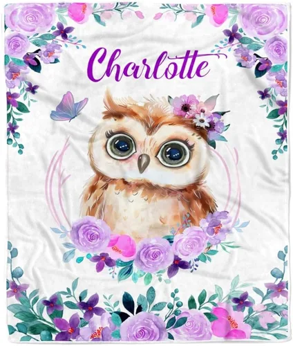 Miniatura 16 de Manta de bebé safari personalizada con nombre personalizado para niñas, hija recién nacida, nieta, sobrina, cumpleaños, manta de forro polar