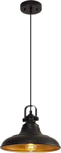Iluminación Colgante Negra para Isla de Cocina, Luces Colgantes de Granja en Negro Mate para Isla de Cocina, Accesorios de Iluminación Colgante para