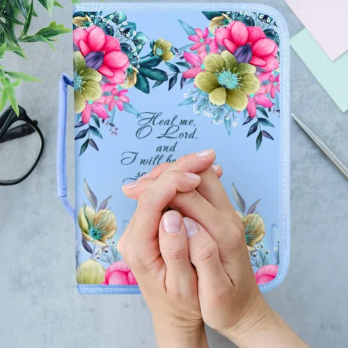 Miniatura 38 de DEHITE Funda para la Biblia para mujer, fundas de tela prémium para la Biblia para niñas, bolsa de transporte para mujer, ranuras para bolígrafos