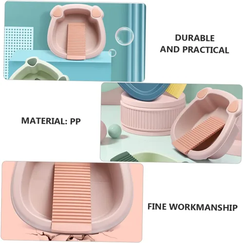 Miniatura 6 de Toddmomy 1 Unidades Lavabo Herramientas para el hogar Tabla de lavado de plástico Tabla de lavado de ropa Lavabo Lavabo Lavabo Dormitorio Lavabo Rosa