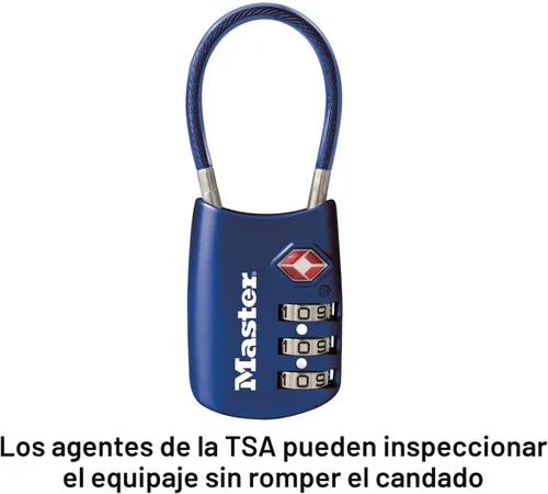 Miniatura 3 de Master Lock 4688D Candado para Equipaje con Combinación Personalizable Aprobado por TSA, 1 Unidad, Plateado