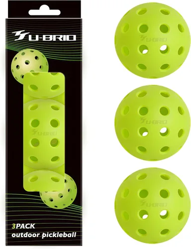 Miniatura 10 de Paquete de 3/4/12 pelotas de pickleball para exteriores de grado profesional de 40 agujeros, probadas por jugadores con diseño resistente al viento