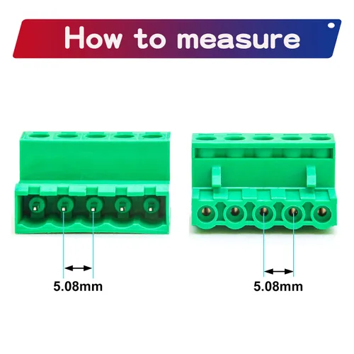 Miniatura 7 de Tcenofoxy - Conector Phoenix macho y hembra de 0.200 in 2/3/4/5/6/7/8/9/10/11/12/13/14/15/16/18/20/24 pines Phoenix Connector sin soldadura verde