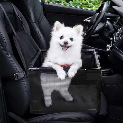 Miniatura 14 de GENORTH Asientos de coche para perros pequeños para perros pequeños, asiento elevador portátil para cachorros/mascotas con correa de clip y ventana