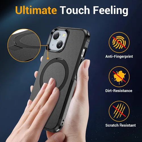 Miniatura 7 de jaroco Funda para iPhone 13, con [Protector de Pantalla de Privacidad] [Soporte Magnético con Patilla] [Compatible con MagSafe], Funda de Teléfono