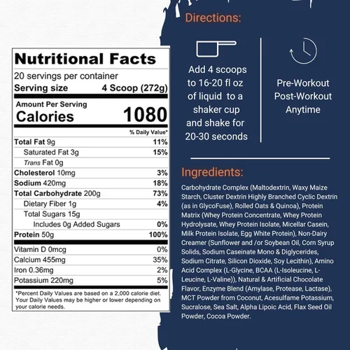 Miniatura 3 de Gaspari Nutrition Masa real: ganador de peso avanzado, mezcla de proteínas y carbohidratos complejos, 1.76 oz de proteína, 0.56 oz de EAA, sin