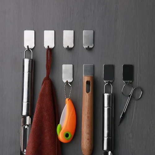 Miniatura 5 de Ganchos adhesivos para sombreros, ganchos de pared de acero inoxidable resistentes al agua, ganchos adhesivos para colgar en el baño, cocina