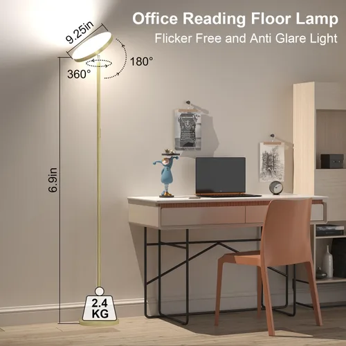 Miniatura 6 de Keepsmile Lámpara de pie LED de oro de doble cara con aplicación inteligente y control remoto de 36W 2600LM, lámpara de pie RGB brillante y alta