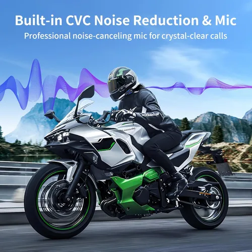 Miniatura 4 de Fodsports FX4 Pro - Auriculares Bluetooth para motocicleta, intercomunicador de motocicleta para 4 riders, sistema de comunicación de casco
