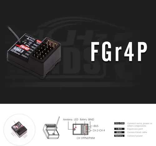 Miniatura 2 de GoolRC Receptor Flysky FGr4P, 2.4GHz 4CH AFHDS 3 Receptor de control remoto PWM/PPM/I.Bus/S.Bus salida compatible con Flysky Noble NB4+ NB4 Pro+