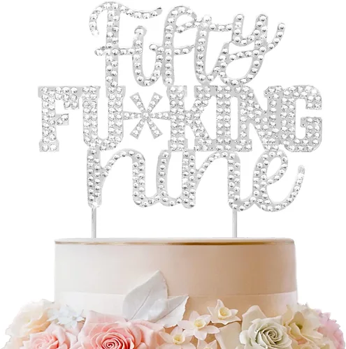 Miniatura 31 de LINGTEER Veintiún divertidos adornos dorados para tartas con diamantes de imitación – Saludos a los 21 años de edad, decoración de centros de mesa