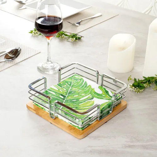 Miniatura 3 de Restaurantware -Nature Tek - Servilletero rústico de 7.7 x 7.7 x 2.3 pulgadas, 1 servilletero plano para exteriores, brazo pesado, para servilletas