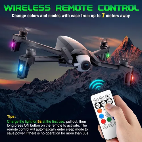 Miniatura 3 de Luces estroboscópicas RGB LED inalámbricas para aviones con control remoto, 8 colores, 10 modos de parpadeo, carga USB, luces anticolisión