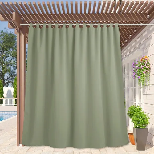 Miniatura 27 de RYB HOME - Cortinas opacas para interior y exterior, cortinas para patio o terraza, cortinas exteriores con pestaña Crema Beige