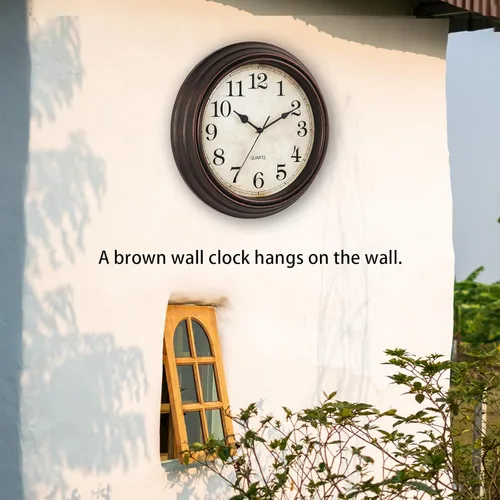 Miniatura 6 de Reloj de pared, relojes de 12 pulgadas, silenciosos, sin tictac, funcionan con pilas, decorativos para sala de estar, dormitorios, cocina (bronce)