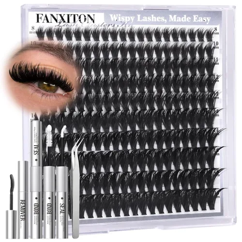 Miniatura 15 de Extensiones de racimos de pestañas voluminosas con racimos de manga puntiagudos, 300D, pestañas de 10-18 mm de grosor, extensiones de pestañas