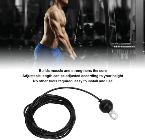 Miniatura 4 de HERCHR Cable de polea de fitness de 157 pulgadas / 197 pulgadas, ajustable, sistema de polea de repuesto para gimnasio en casa, cable de polea