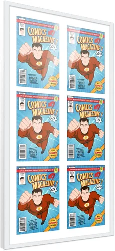 Miniatura 7 de Poster Palooza Marco de cómic con paspartú para 1 cómic de la Edad de Bronce publicado entre 1970 y 1985, marco de cómic negro para cómic de 7.25 x