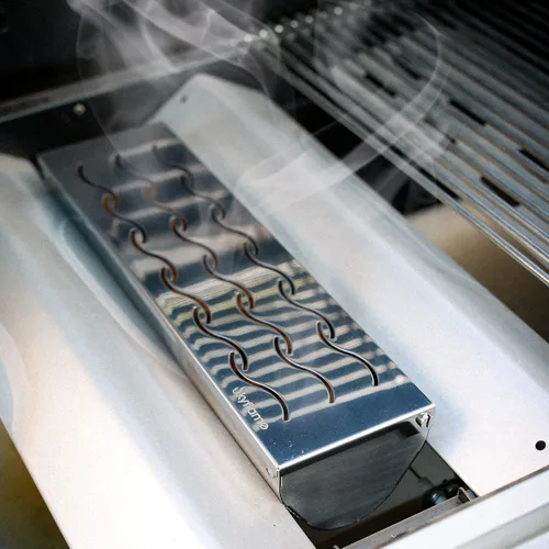 Miniatura 6 de Skyflame Caja de ahumador de acero inoxidable para madera y astillas para ahumar, barbacoa universal para ahumar carne con ventilación ondulada Caja