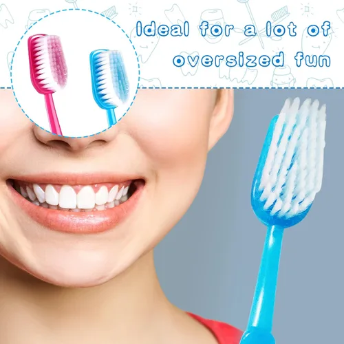 Miniatura 3 de Paquete de 2 cepillos de dientes gigantes de 15.75 x 1.57 pulgadas, cepillos de baño de gran tamaño, artículo de comedia enorme para accesorio