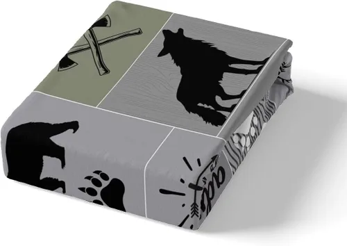 Miniatura 5 de Manfei Juego de funda de edredón de aventura, tamaño individual, funda de edredón rústica con 1 funda de almohada, juego de ropa de cama de retazos