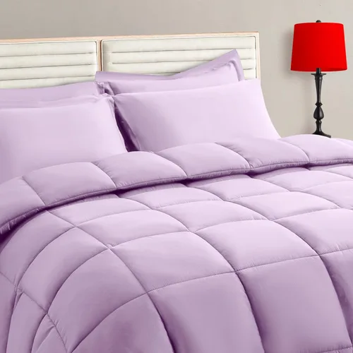 Miniatura 13 de TAIMIT Juego de edredón blanco tamaño King de 7 piezas, juego de cama en una bolsa con edredón reversible suave acolchado cálido y esponjoso