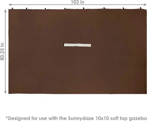 Miniatura 3 de Sunnydaze Juego de 4 piezas para paredes laterales, 80 pulgadas de alto x 103 pulgadas de ancho, cortinas de tela de poliéster para cenador