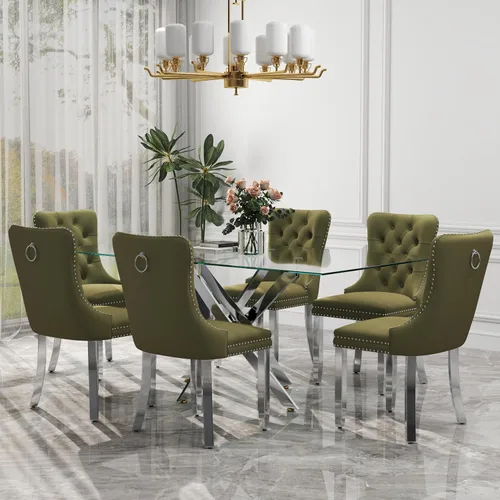 Miniatura 54 de Juego de comedor de 3 piezas con superficie de vidrio transparente, juego de comedor cuadrado minimalista moderno de 36'', juego de mesa de cocina