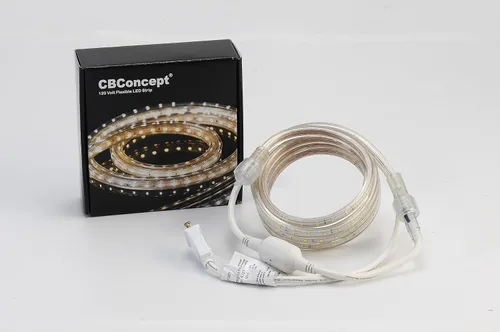 Miniatura 4 de CBconcept Listado UL, 10 pies, súper brillante 2700 lúmenes, 4000 K blanco suave, regulable, tira de luz LED plana flexible de 110-120 V CA, grado