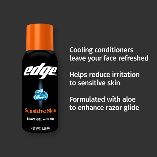 Miniatura 4 de Edge Gel de afeitado para hombres, piel sensible con aloe, (paquete de 12) - Gel de afeitado para hombres que hidrata, protege y calma para ayudar a