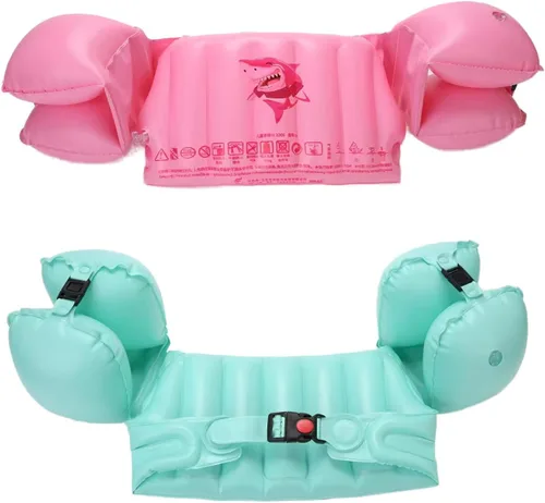 Miniatura 2 de Topsung Chaleco salvavidas de lujo para niños, bandas para brazos, flotadores y chaleco de natación para niños (3-6 años)