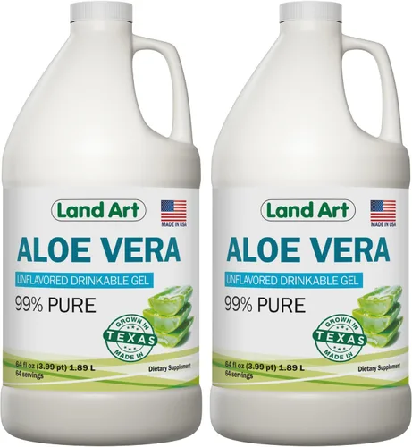 Miniatura 11 de Land Art - Gel orgánico de aloe vera bebible para alivio de acidez estomacal y reflujo ácido - 99.7% puro - Procesado en frío - Mejora la salud