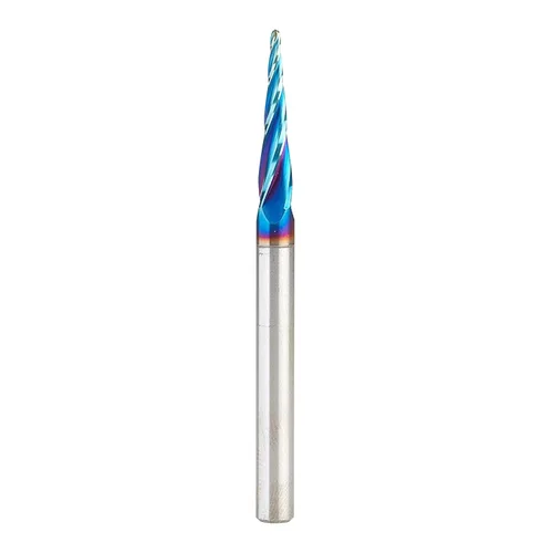 Miniatura 14 de Amana Tool 46286-K Brocas de enrutador CNC en espiral de corte de carburo para plástico, madera 2D/3D tallado 3.6 grados punta de bola de ángulo