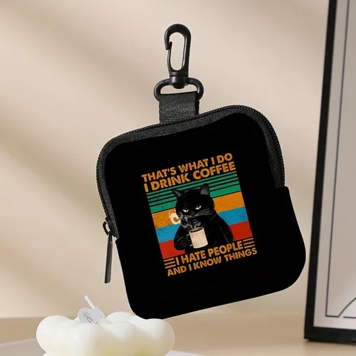 Miniatura 6 de Reusable Storage Pouches Data Cable Bags For Sanitary Products Electronics Accessories Portable Organizers Cable Organizers Storage Bag cartoon cat·