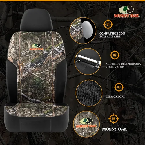 Miniatura 3 de MOSSY OAK Fundas de asiento de camuflaje con respaldo bajo, compatibles con airbag, ajuste universal, se adaptan a la mayoría de asientos
