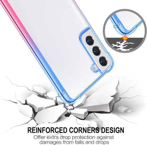 Miniatura 6 de Funda para Galaxy S21 Plus - Funda protectora delgada transparente con degradado para Samsung Galaxy S21 Plus de 6.7 pulgadas 2021 (rosa azul)